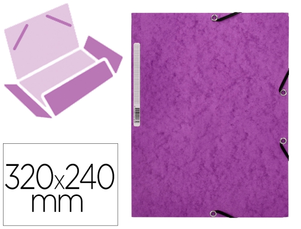 Chemise de classement Q-Connect en carte lustrée 375g 3 rabats format A4 violet pour documents scolaires et bureau
