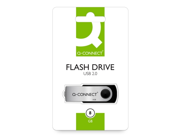 Clé USB Q-Connect 2.0 8GB - Vitesse lecture 15MB/s écriture 5MB/s pour transfert de données informatique