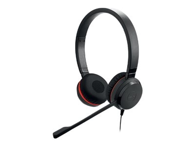 Micro-casque Jabra Evolve 20SE MS stereo - sur-oreille filaire USB-C et USB-A avec isolation acoustique pour bureau et télétravail