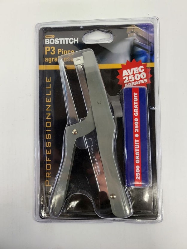 Pince-agrafeuse Bostitch Stanley P3 - Agrafeuse manuelle robuste pour bureau et atelier