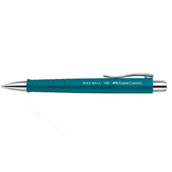 Stylo à bille Bleu Faber-Castell 241195 Poly Ball XB Emeraude - Écriture fluide, pointe large pour bureau et école