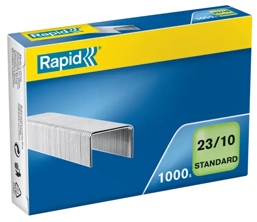 Agrafes Rapid 23/10 Galvanisé - Boîte de 1000 pour Agrafeuse Bureau et Atelier