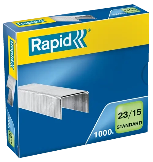 Agrafes Rapid 23/15 galvanisées - boîte de 1000 agrafes pour agrafeuse bureau et usage professionnel