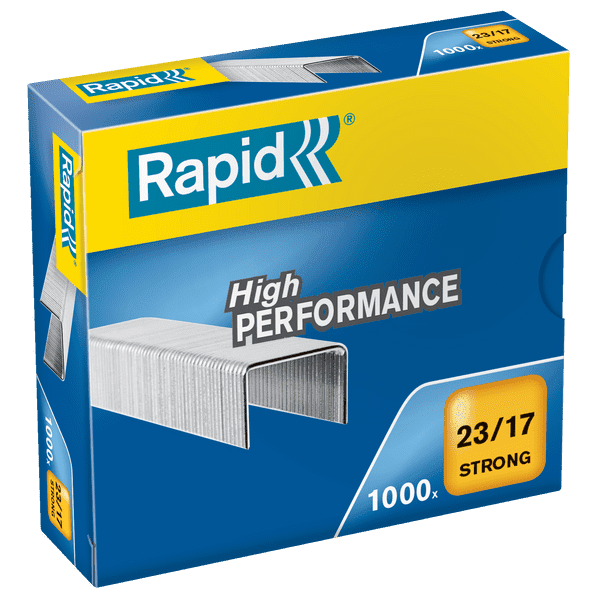 Agrafes Rapid 23/17 Strong galvanisées - boîte de 1 000 agrafes pour bureau et usage professionnel