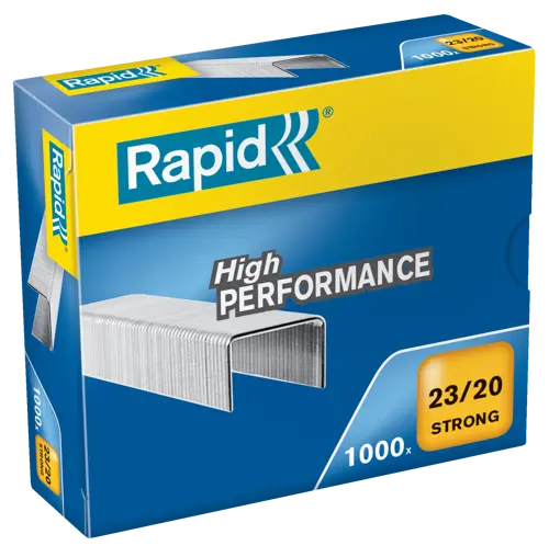 Agrafes Rapid Strong 23/20 - Boîte de 1000, Galvanisé pour Usage Bureau et Atelier