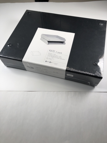 Lot de 2 bannettes empilables noires - Organisation bureau, rangement documents, format A4