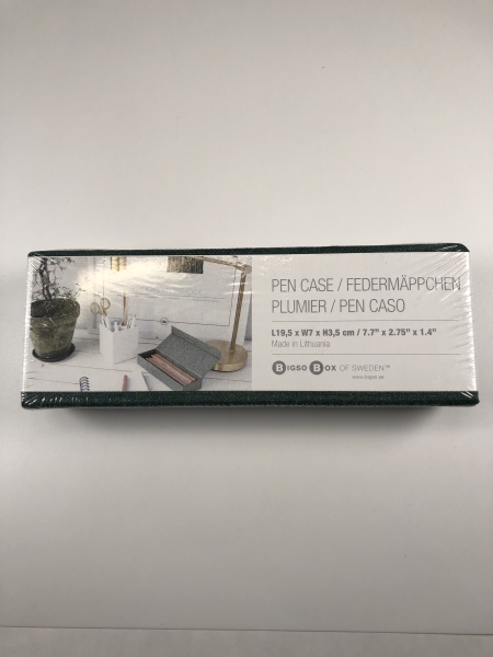 Plumier BIGSO BOX of Sweden - Dimensions 20x8x5 cm, Couleur Vert pour rangement bureau et fournitures scolaires