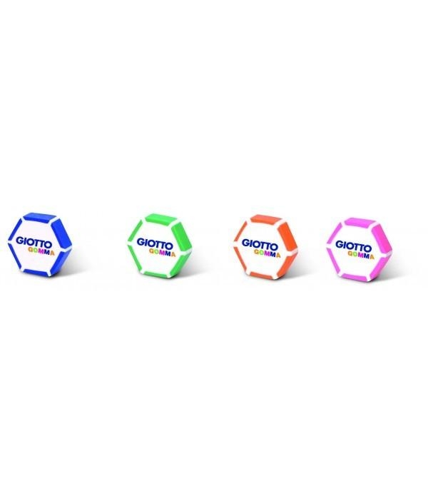 Gomme Giotto Hexagonale - Gomme blanche effaçable pour dessin et écriture scolaire
