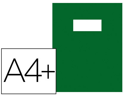 Protège-cahier Riplast Yéti PVC opaque 20/100e vert foncé 240x320 mm avec porte-étiquette et étiquette A4+ pour fournitures scolaires
