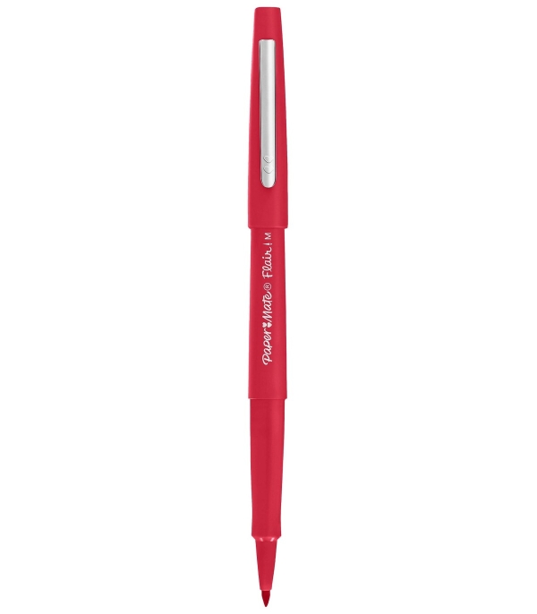 Stylo-feutre Paper Mate Flair Rouge - Pointe Moyenne - Pour Écriture et Dessin