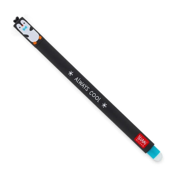 Stylo à Encre Gel Effaçable Legami Pingouin - Design Animal, Pointe Fine 0.7mm, Pour Écriture et Correction
