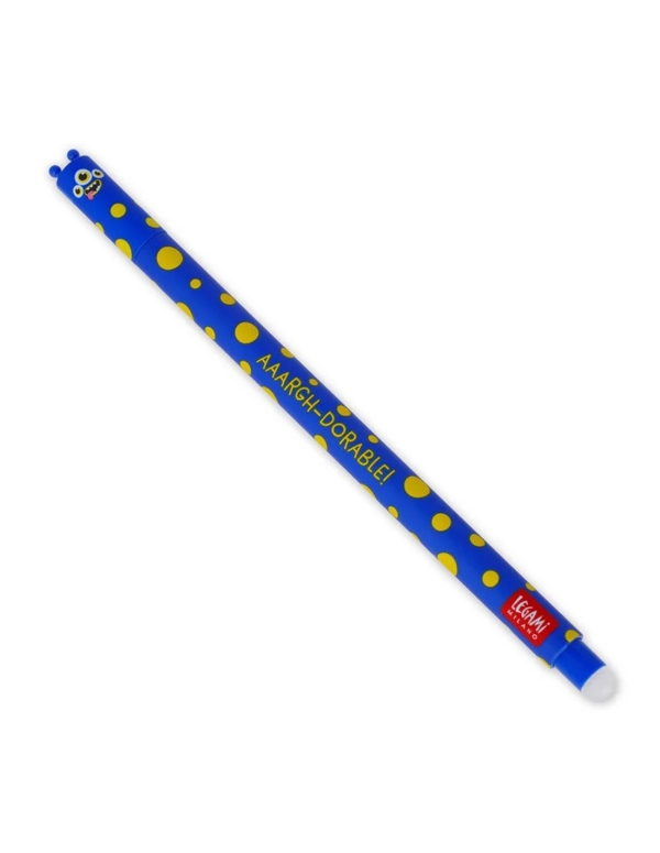 Stylo effaçable Legami Monstre - Pointe moyenne - Encre gel pour écriture scolaire et bureau