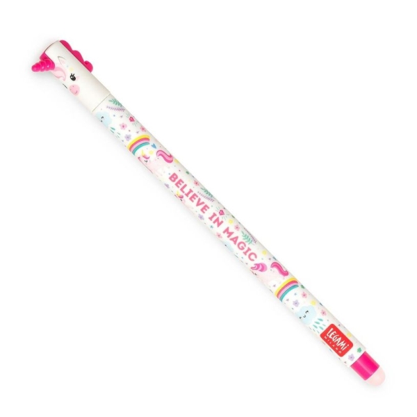 Stylo gel effaçable Legami licorne - encre rouge pour écriture scolaire et bureau