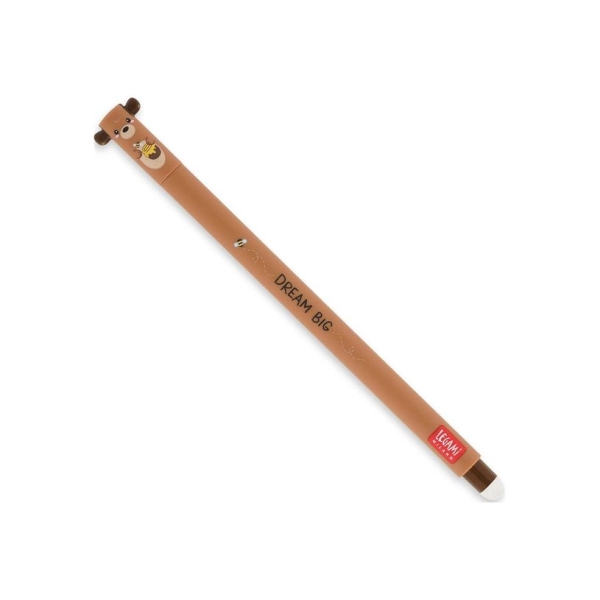 Stylo gel effaçable Legami nounours - encre rouge pour écriture scolaire et bureau