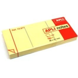 Lot 3 Notes adhésives APLI CLASSIC Notes 40x50 mm jaune - pour bureau et organisation scolaire