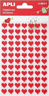 Stickers APLI Coeurs en feutres Rouge - Autocollants décoratifs pour projets créatifs et correspondance