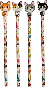 Crayon à papier animaux avec gomme intégrée - Motifs animaux pour école et loisirs créatifs