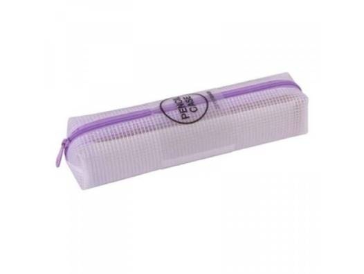Trousse translucide APLI 18698 Zipper Bag Nordik - Fermeture éclair lilas 210x45x45 mm pour fournitures scolaires