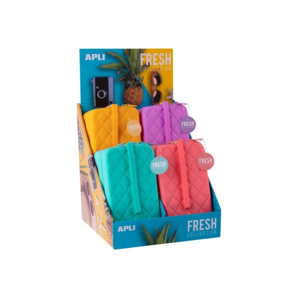 Trousse en silicone Apli Agipa Fresh Collection - Format compact pour fournitures scolaires ou de bureau