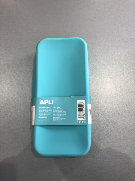 Trousse scolaire Apli - Rectangulaire en silicone couleurs pastel pour fournitures scolaires