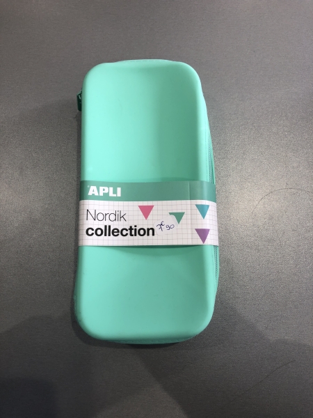 Trousse scolaire Apli - Rectangulaire en silicone couleurs pastel pour fournitures scolaires