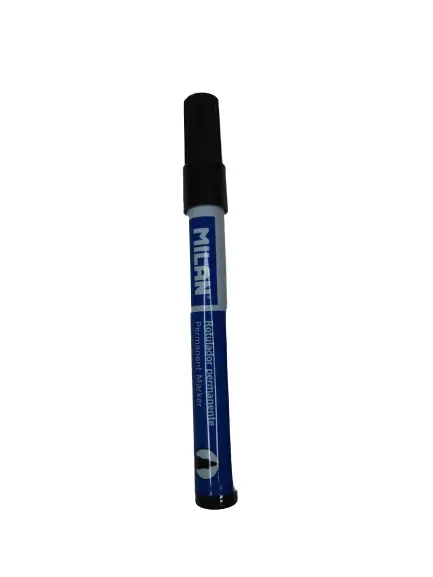 Feutre permanent rond noir Milan - Pointe fine 0.5 mm pour écriture sur papier, carton, plastique