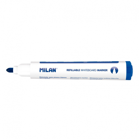 Marqueur Whiteboard Refillable Bleu - Rechargeable, Pointe Moyenne, Usage Bureau et École