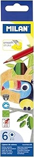 Coffret de 6 Crayons de Couleur Hexagonaux MILAN 07221106 - Pour Dessin et Coloration