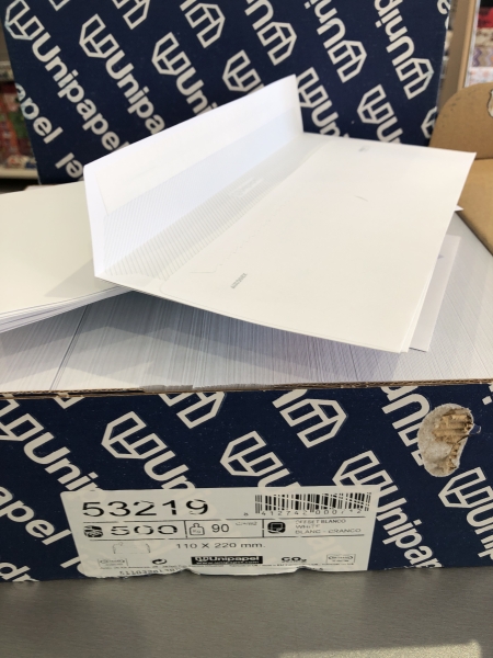 Enveloppes UNIPAPEL Format DL 110x220 mm 90g - Lot de 500 pour courrier professionnel et personnel