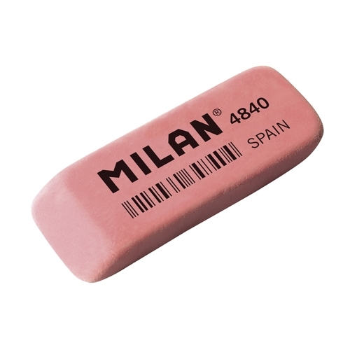 Gomme en caoutchouc rectangulaire Milan 4840 - Effaceur précis pour papier et crayon