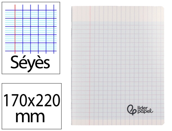 Cahier piqûre Liderpapel- Couverture souple PP transparent 17x22 cm 96 pages Seyès 70g pour école et bureau