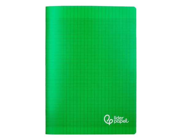 Cahier Liderpapel 210x297 mm - 96 pages Séyès, couverture polypropylène vert pour fournitures scolaires