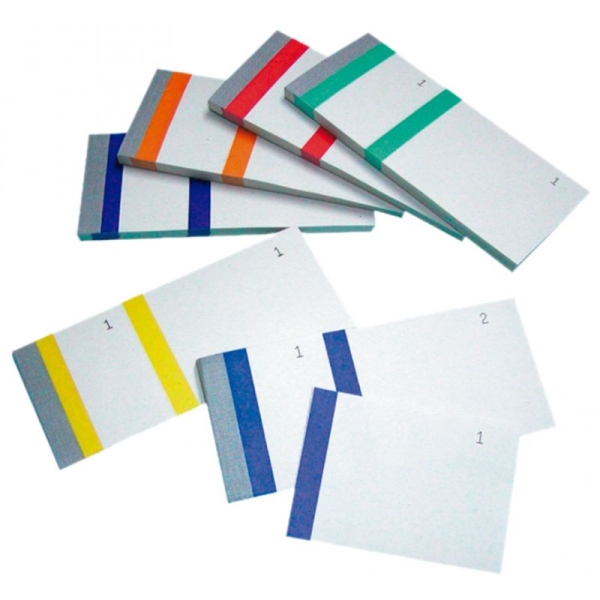 Bloc vendeur Liderpapel - 2 coupons détachables 100 feuilles 60x135mm papier blanc avec bande couleur