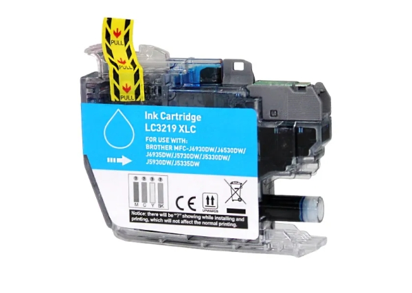 Cartouche d'encre compatible Brother LC3210XL Cyan - haute capacité pour impression couleur