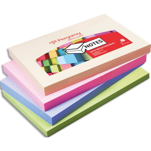 Bloc de feuilles repositionnables PERGAMY - 100 feuilles - 7,6x12,7 cm - Pour gestion de tâches