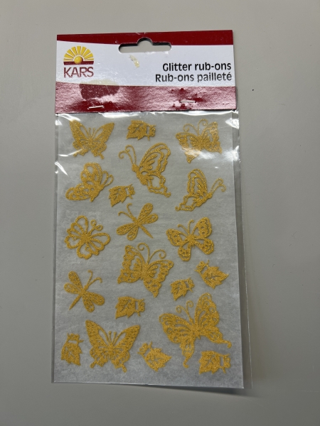 Stickers autocollants décoratifs Glitter RubOn Or Papillon - Décoration Créative pour Loisirs Créatifs et Cartes