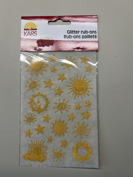 Autocollants stickers Glitter RubOn Set Or Soleil - Motifs Solaires Dorés pour Décoration