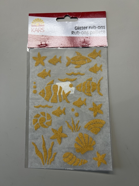 Stickers autocollants décoratifs Glitter RubOn Set Or mer