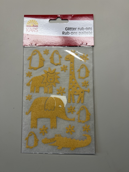 Autocollants stikers Glitter RubOn Set Safari - Transferts dorés safari pour loisirs créatifs et décoration