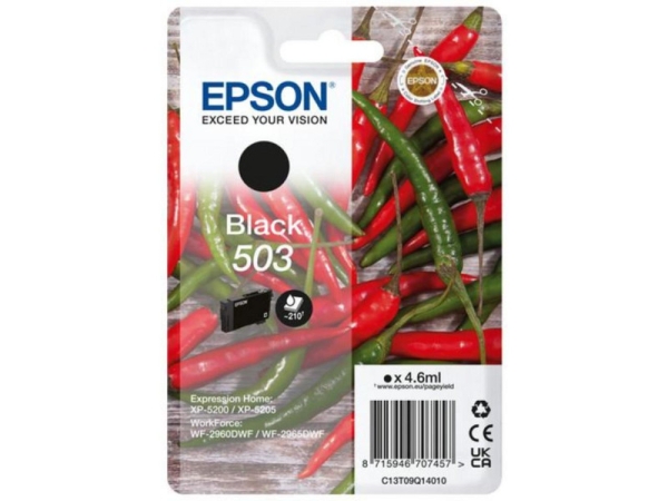 Cartouche jet d'encre Epson n° 503 Noir - 4,6 ml pour imprimantes Expression Home XP-5200, Workforce WF-2960, XP-5205