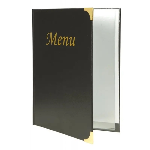 Protège-menu A4 BASIC - Couleur Noir, Matériau PVC