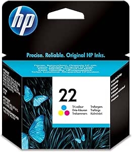 HP 22 Cartouche d'Encre Trois Couleurs - Cyan/Magenta/Jaune, 5 ml, Compatible HP DeskJet et OfficeJet