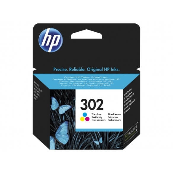 Cartouche d'encre HP 302 Tricolore - Compatible Deskjet Imprimante Jet d'encre Usage Bureau Maison