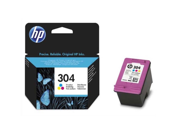 Cartouche d'encre HP 304 - Pack 3 couleurs cyan, magenta, jaune - Original pour impression bureautique et scolaire