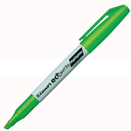 Surligneur LUXOR ECOwrite Highlighter Stylo - Pointe Biseau 1-3,5 mm Vert pour Bureau et École