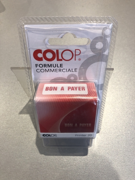 Tampon Encreur COLOP Formule Commerciale BON A PAYER - 38x14mm - Pour Bureau et Administratif