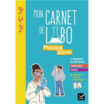 Carnet de laboratoire scolaire Microméga Physique Chimie Cycle 4 - Édition 2025 - Pour organisation des expériences en classe