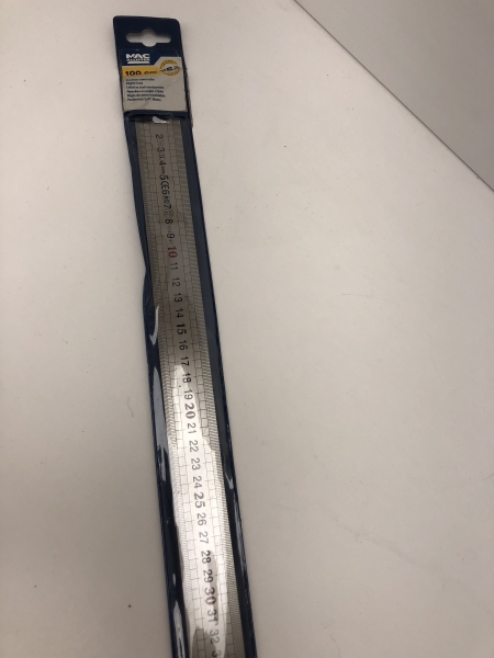 Réglet inox MAC ALLISTER 1m - Acier inoxydable, Non pliable, Longueur 100cm pour mesure précise