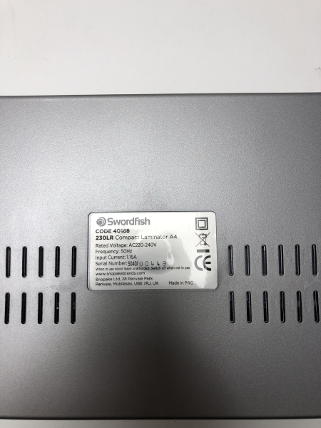 Plastifieuse Swordfish 230LR Compact A4 Laminator