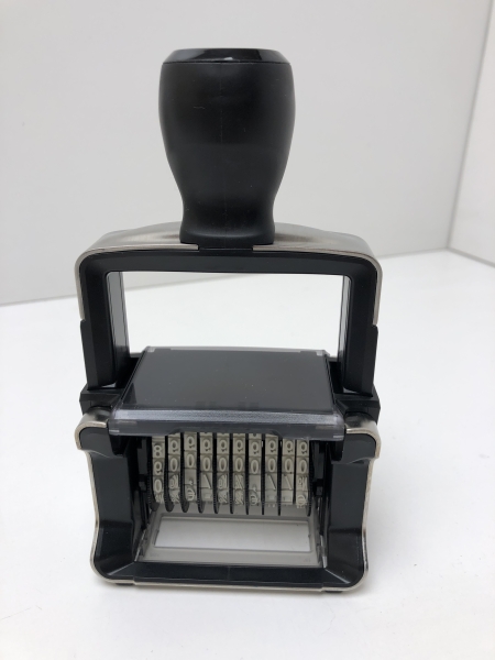 Tampon Trodat Métal Line numéroteur 55510 - acier inoxydable, encrage noir, dimensions 9,8x5,59x15,6 cm pour bureau